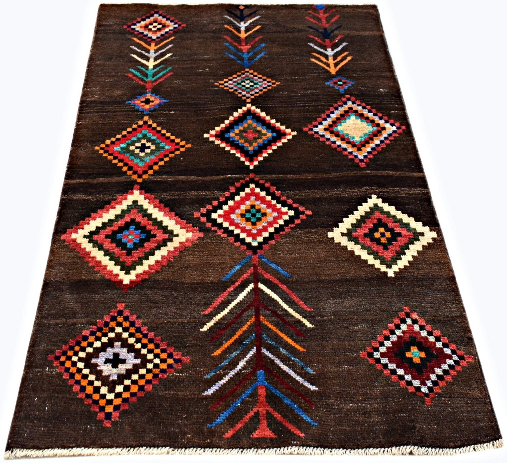 Handmade Tribal Afghan Berber Rug | 138 x 96 cm | 4'6" x 3'2" - Najaf Rugs & Textile