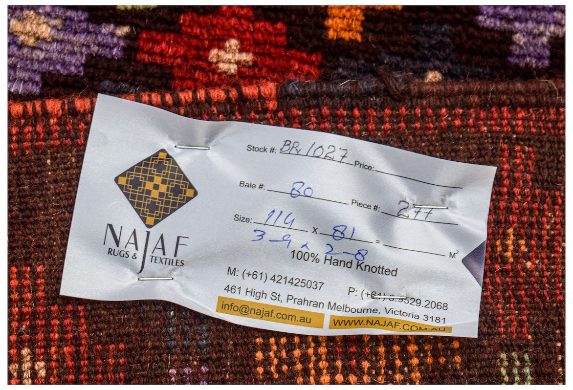 Handmade Tribal Afghan Rug | 114 x 81 cm | 3'9" x 2'8" - Najaf Rugs & Textile