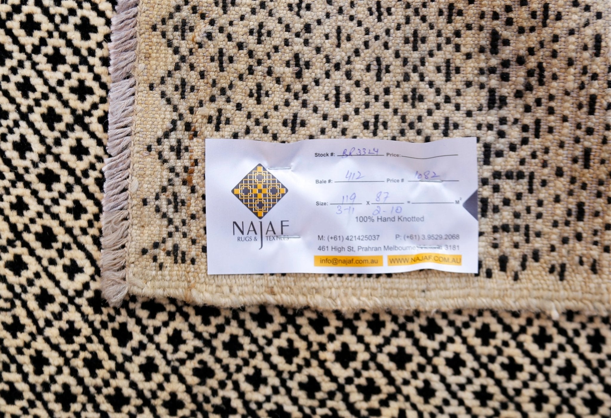 Handmade Tribal Afghan Rug | 119 x 87 cm | 3'11" x 2'10" - Najaf Rugs & Textile