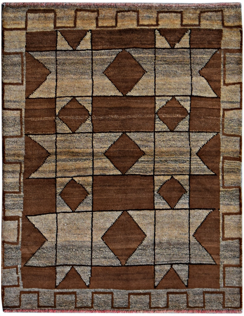 Handmade Tribal Afghan Rug | 119 x 96 cm | 3'11" x 3'2" - Najaf Rugs & Textile