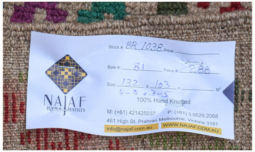 Handmade Tribal Afghan Rug | 132 x 103 cm | 4'4" x 3'5" - Najaf Rugs & Textile