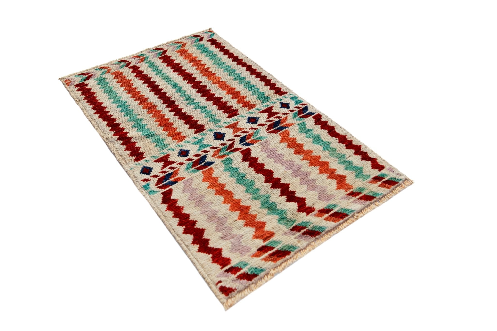 Handmade Tribal Afghan Rug | 140 x 83 cm | 4'7" x 2'9" - Najaf Rugs & Textile