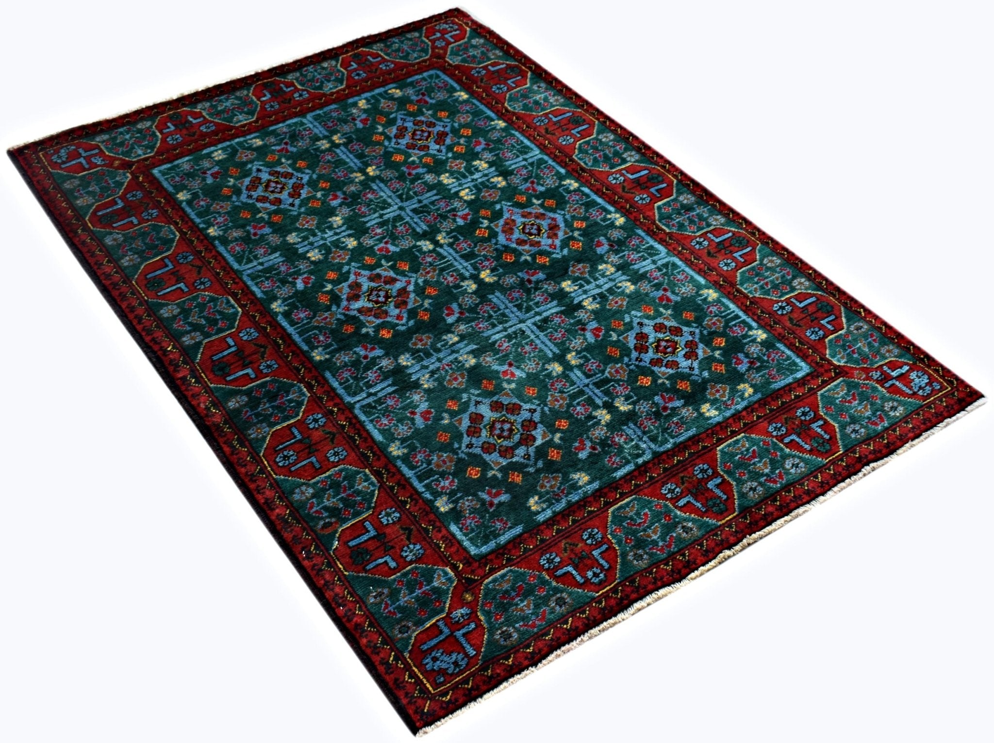 Handmade Tribal Afghan Rug | 147 x 106 cm | 4'10" x 3'6" - Najaf Rugs & Textile