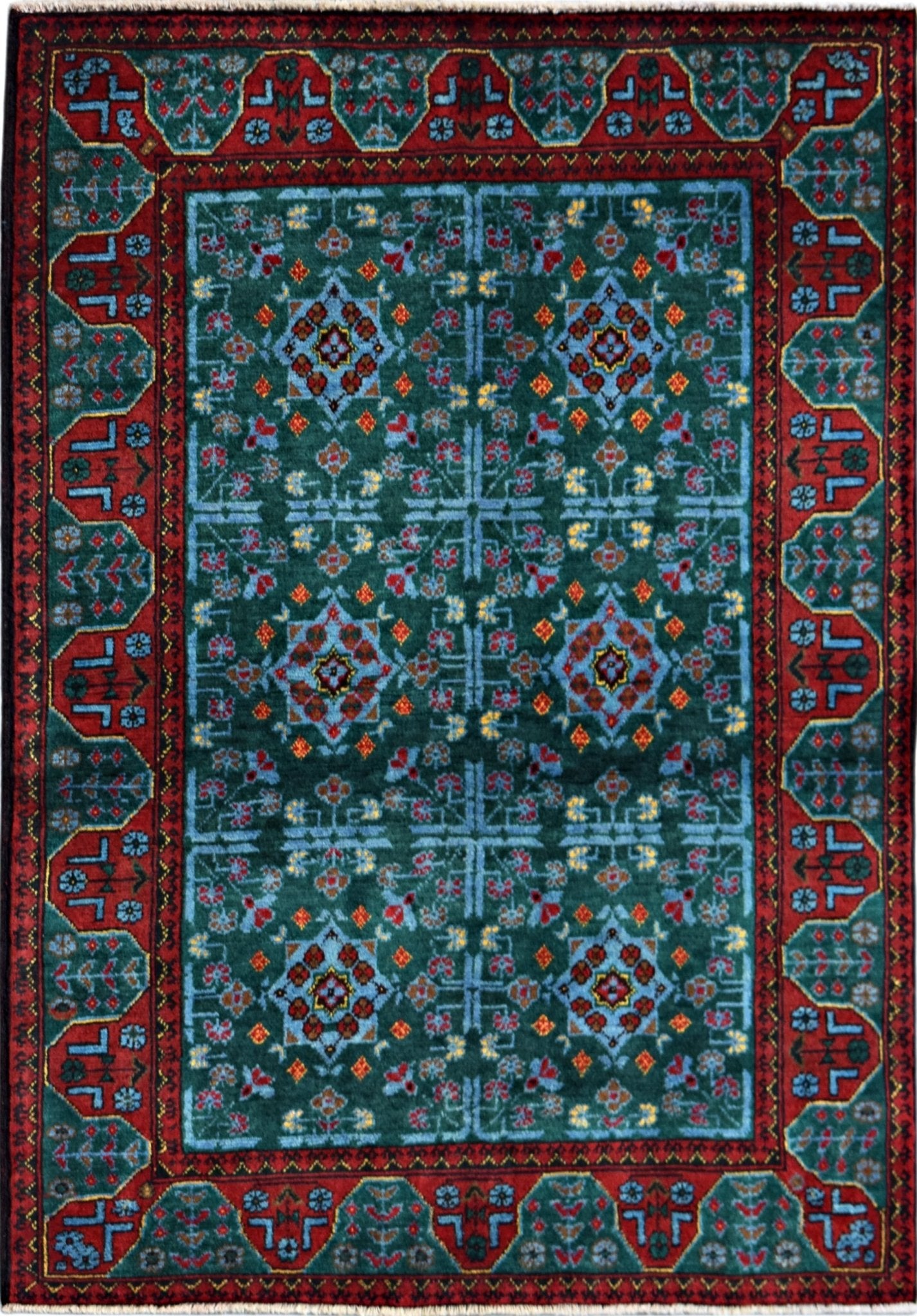 Handmade Tribal Afghan Rug | 147 x 106 cm | 4'10" x 3'6" - Najaf Rugs & Textile