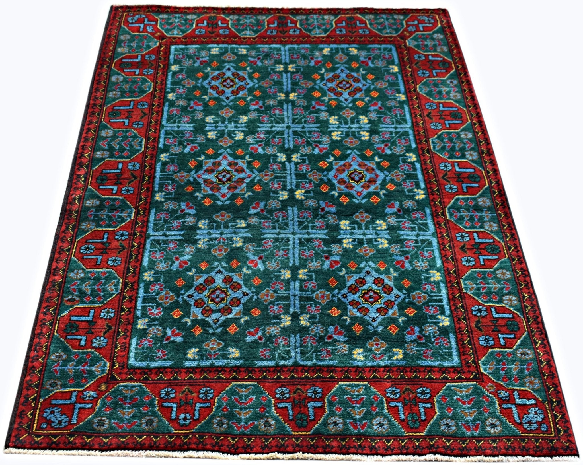 Handmade Tribal Afghan Rug | 147 x 106 cm | 4'10" x 3'6" - Najaf Rugs & Textile