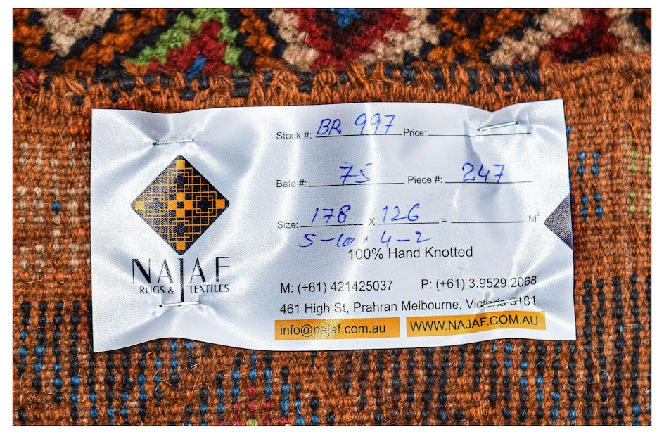 Handmade Tribal Afghan Rug | 178 x 126 cm | 5'10" x 4'2" - Najaf Rugs & Textile