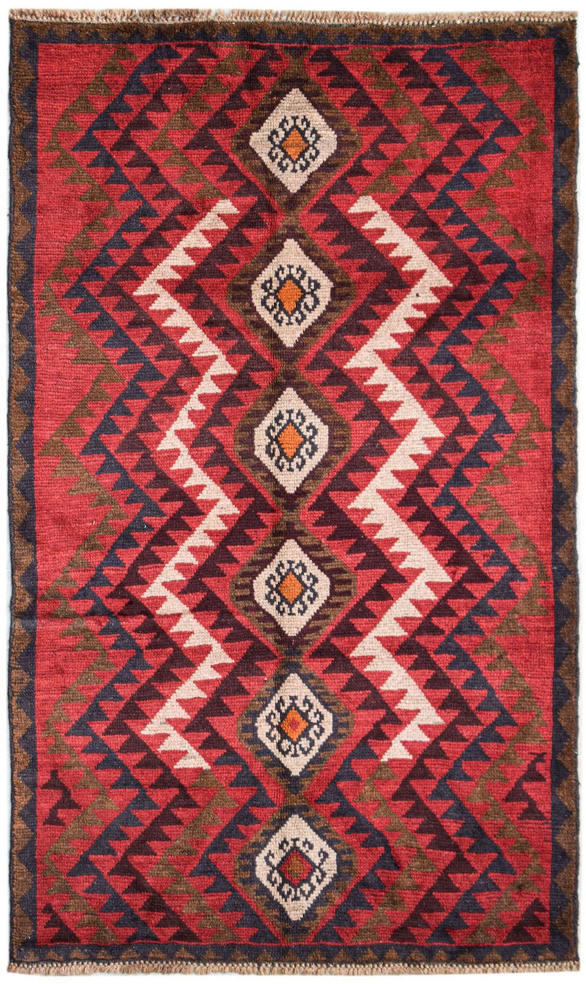 Handmade Tribal Afghan Rug | 188 x 113 cm | 6'2" x 3'8" - Najaf Rugs & Textile