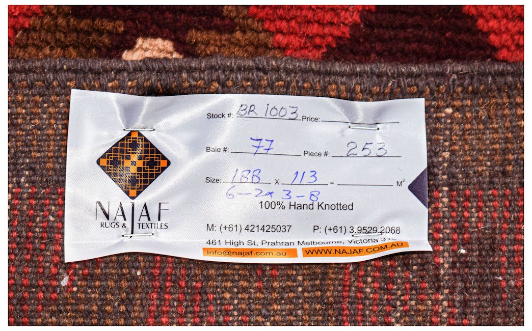 Handmade Tribal Afghan Rug | 188 x 113 cm | 6'2" x 3'8" - Najaf Rugs & Textile