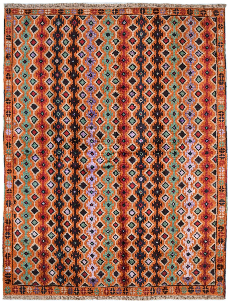 Handmade Tribal Afghan Rug | 237 x 182 cm | 7'9" x 6' - Najaf Rugs & Textile