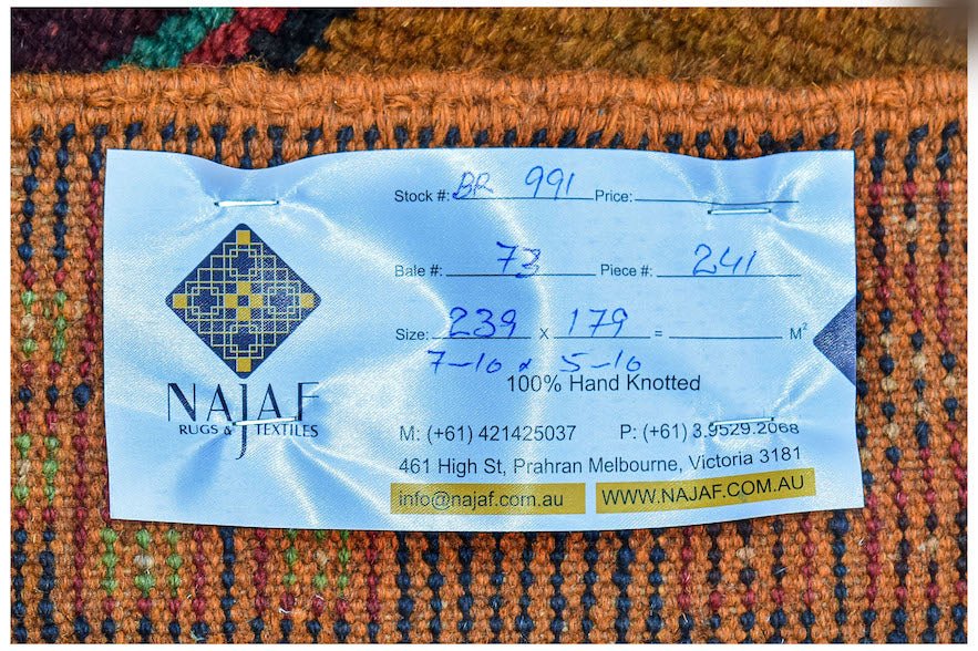 Handmade Tribal Afghan Rug | 239 x 179 cm | 7'10" x 5'10" - Najaf Rugs & Textile