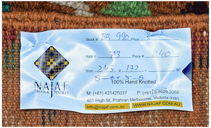 Handmade Tribal Afghan Rug | 245 x 172 cm | 8' x 5'8" - Najaf Rugs & Textile