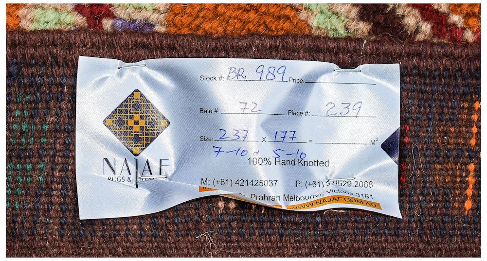 Handmade Tribal Afghan Rug | 247 x 177 cm | 7'10" x 5'10" - Najaf Rugs & Textile