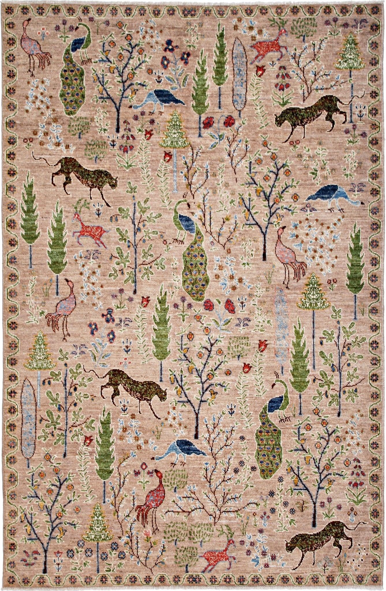 Handmade Tribal Afghan Rug | 301 x 203 cm | 9'11" x 6'8" - Najaf Rugs & Textile