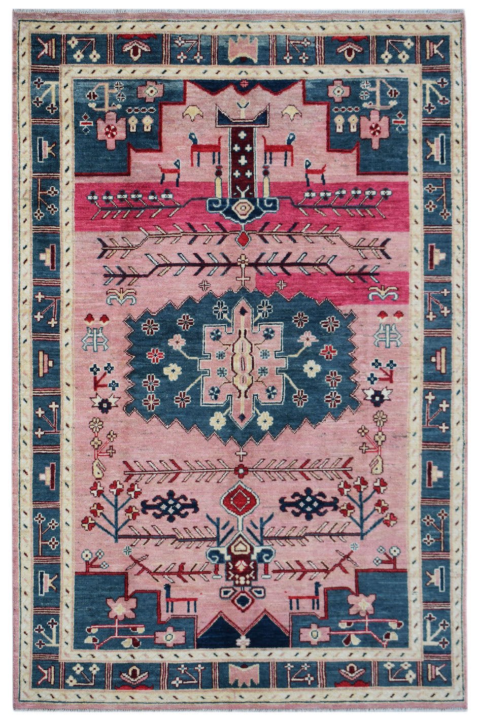 Handmade Tribal Afghan Rug | 302 x 198 cm | 9'11" x 6'6" - Najaf Rugs & Textile