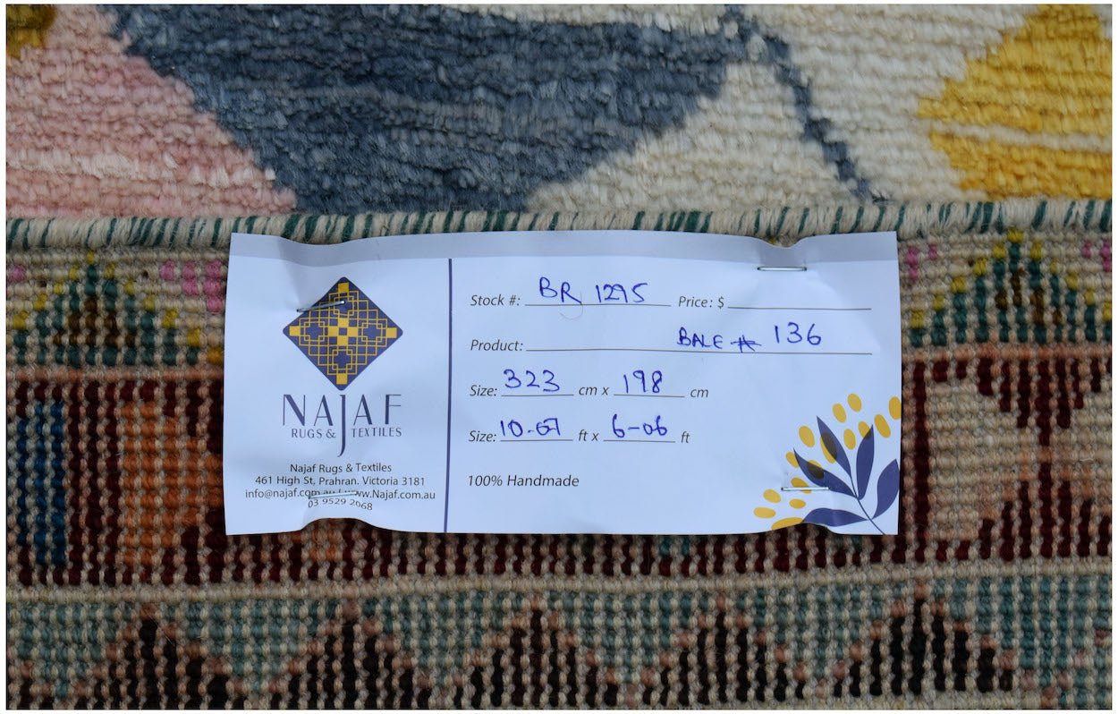 Handmade Tribal Afghan Rug | 323 x 198 cm | 10'7" x 6'6" - Najaf Rugs & Textile