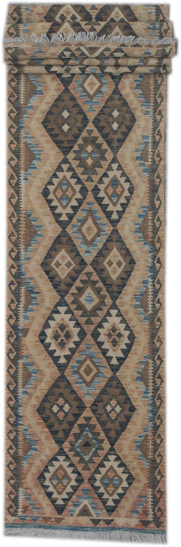 Handmade Tribal Kilim Hallway Runner | 394 x 82 cm | 12'9" x 2'6" - Najaf Rugs & Textile