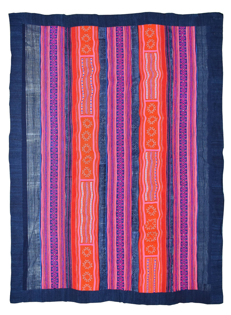 Handmade Vietnamese Hmong Textile | 207 x 162 cm | 6'7" x 5'3" - Najaf Rugs & Textile