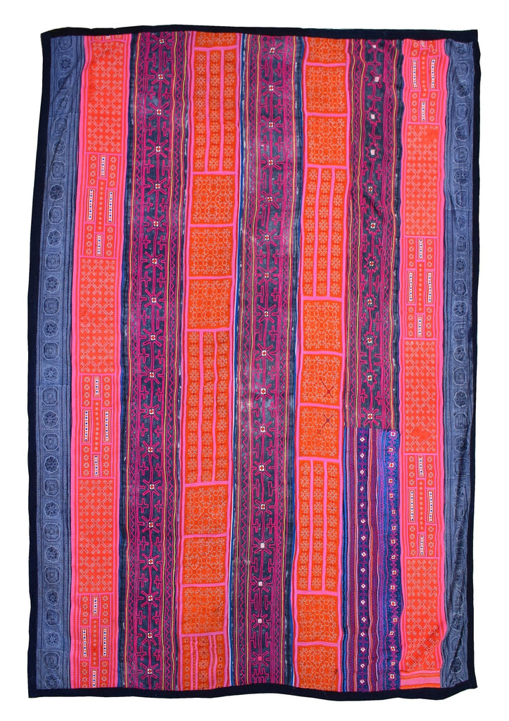 Handmade Vietnamese Hmong Textile | 215 x 182 cm | 7' x 5'9" - Najaf Rugs & Textile
