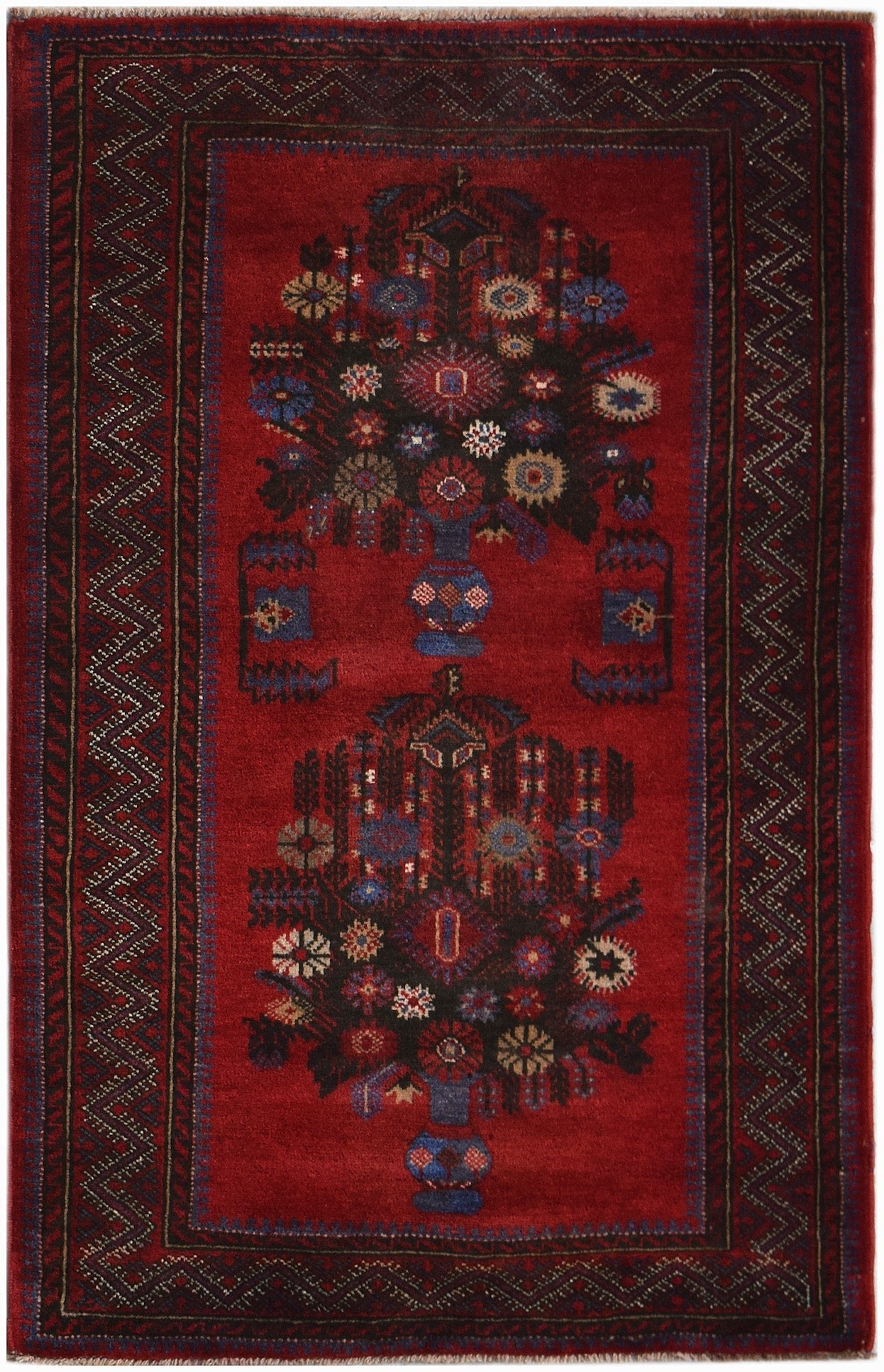 Handmade Vintage Afghan Shepherd's Rug | 135 x 88 cm | 4'6" x 2'11" - Najaf Rugs & Textile