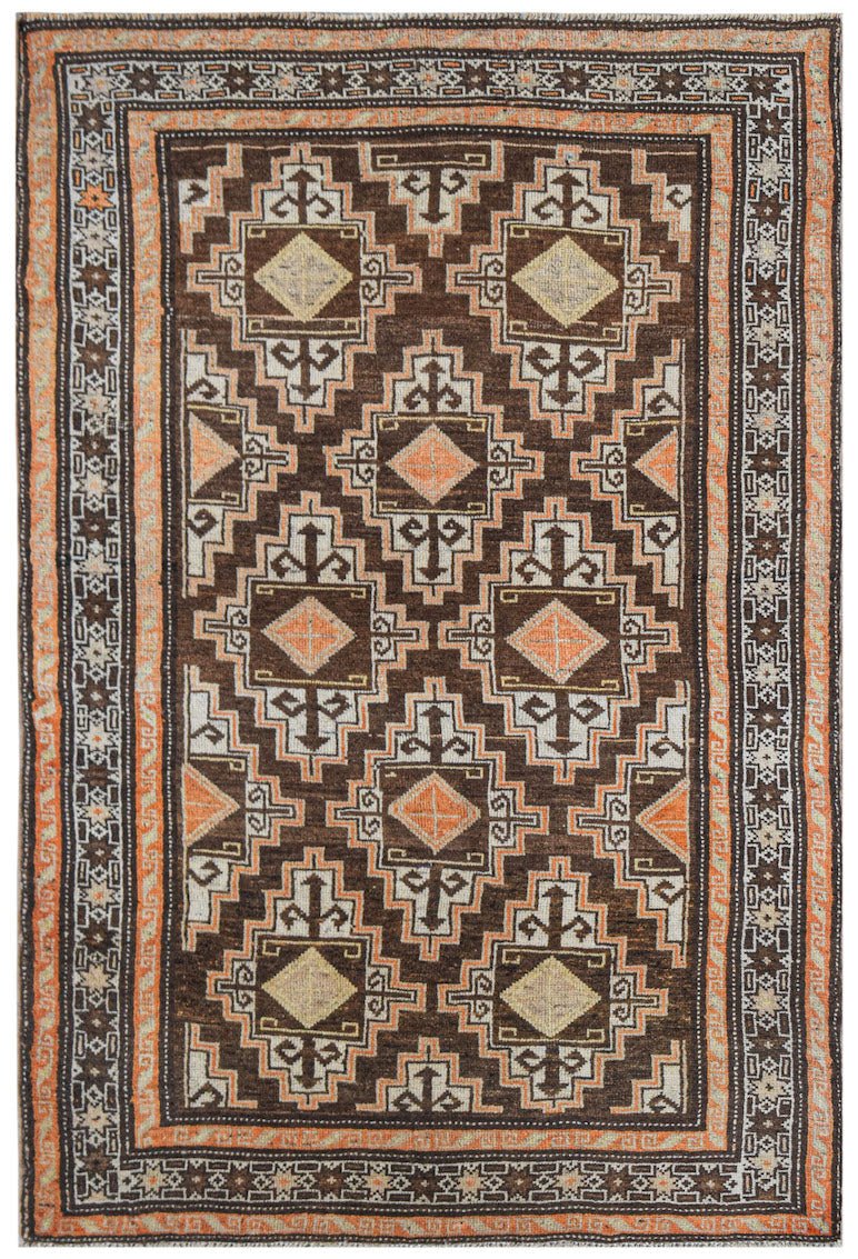 Handmade Vintage Afghan Shepherd's Rug | 159 x 106 cm | 5'3" x 3'6" - Najaf Rugs & Textile