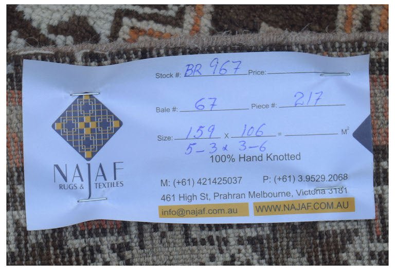 Handmade Vintage Afghan Shepherd's Rug | 159 x 106 cm | 5'3" x 3'6" - Najaf Rugs & Textile