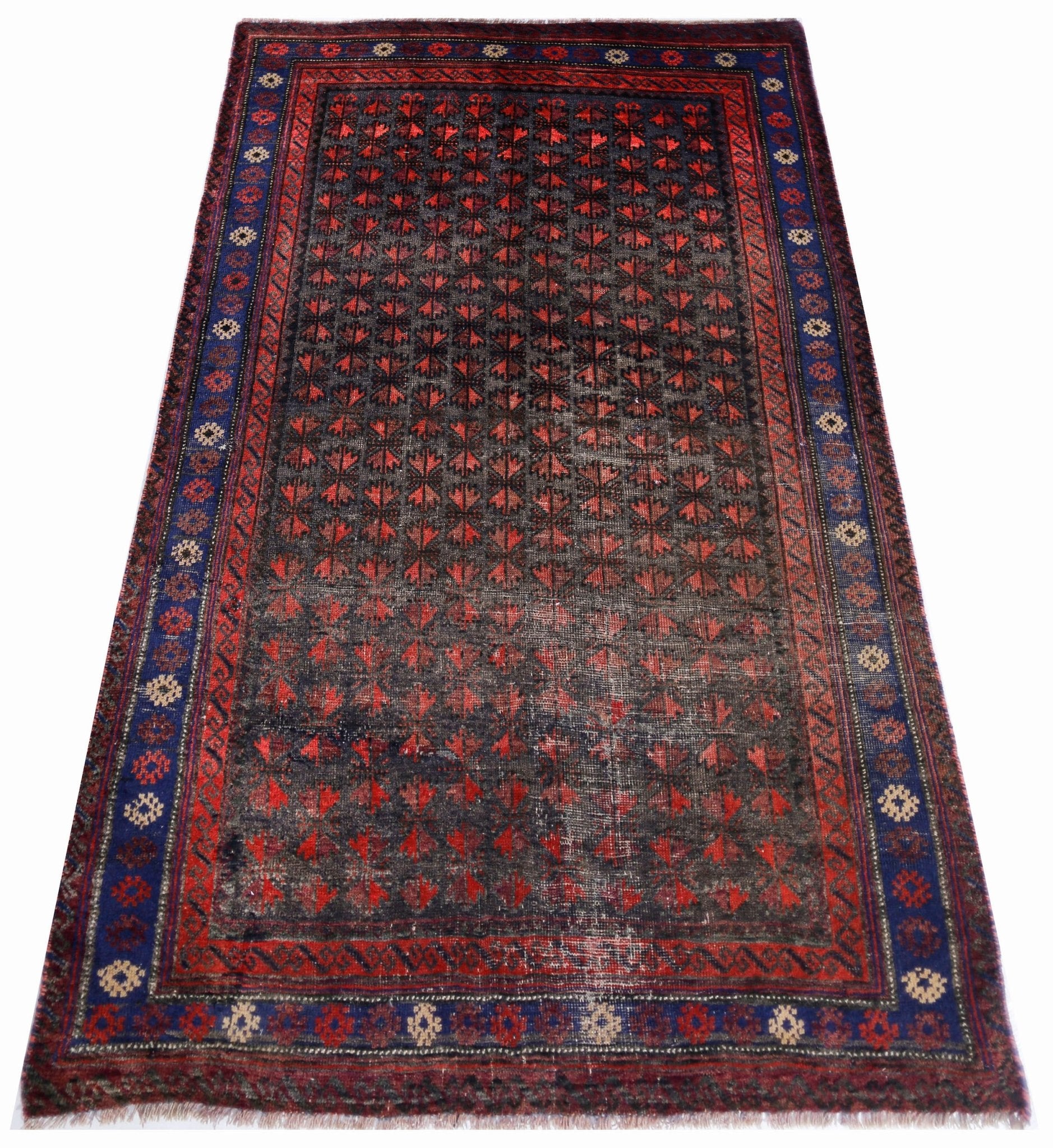 Handmade Vintage Afghan Shepherd's Rug | 172 x 105 cm | 5'8" x 3'5" - Najaf Rugs & Textile