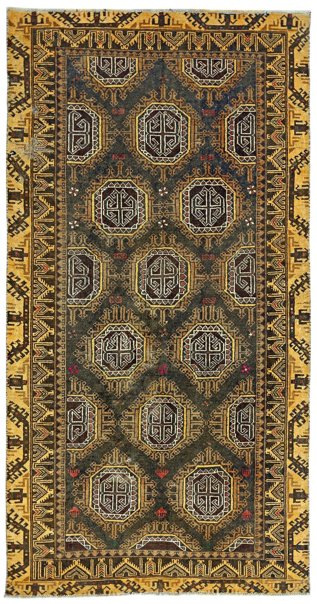 Handmade Vintage Afghan Shepherd's Rug | 172 x 89 cm | 5'8" x 2'11" - Najaf Rugs & Textile