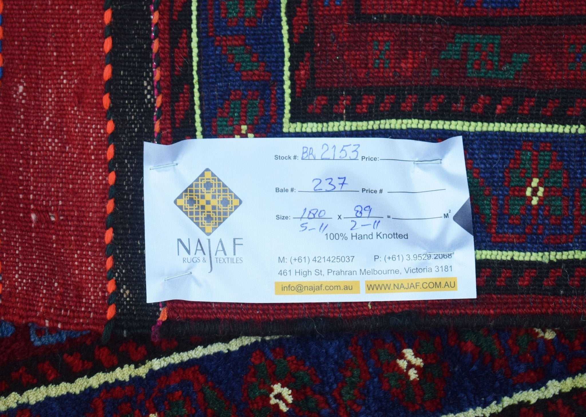 Handmade Vintage Afghan Shepherd's Rug | 180 x 89 cm | 5'11" x 2'11" - Najaf Rugs & Textile