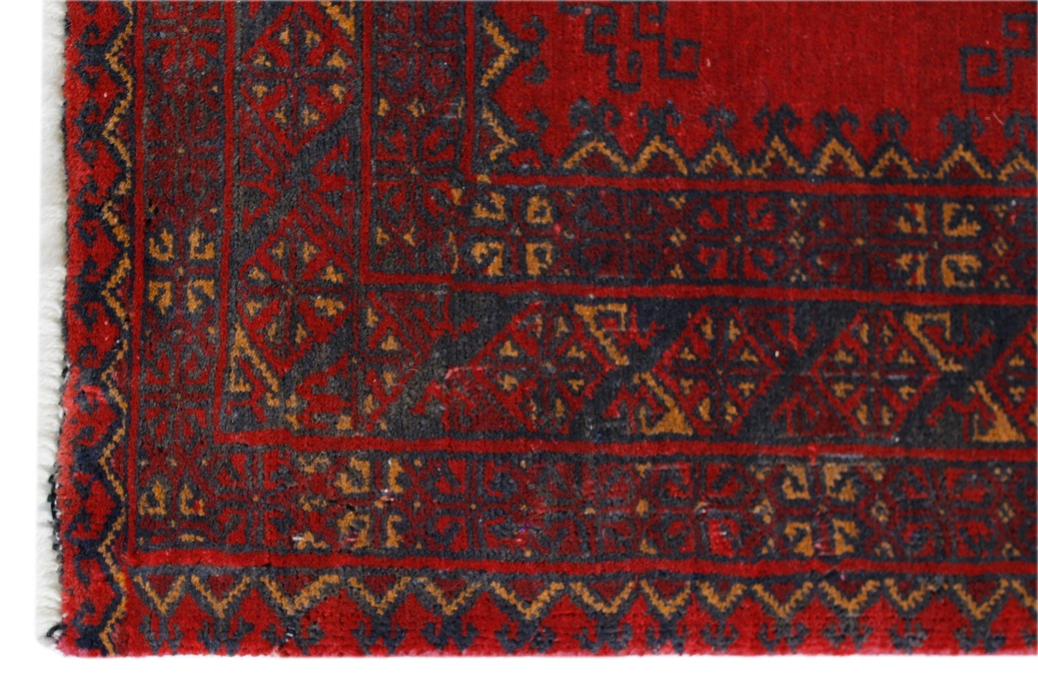 Handmade Vintage Afghan Turkmen Hallway Runner | 255 x 81 cm | 8'5" x 2'8" - Najaf Rugs & Textile