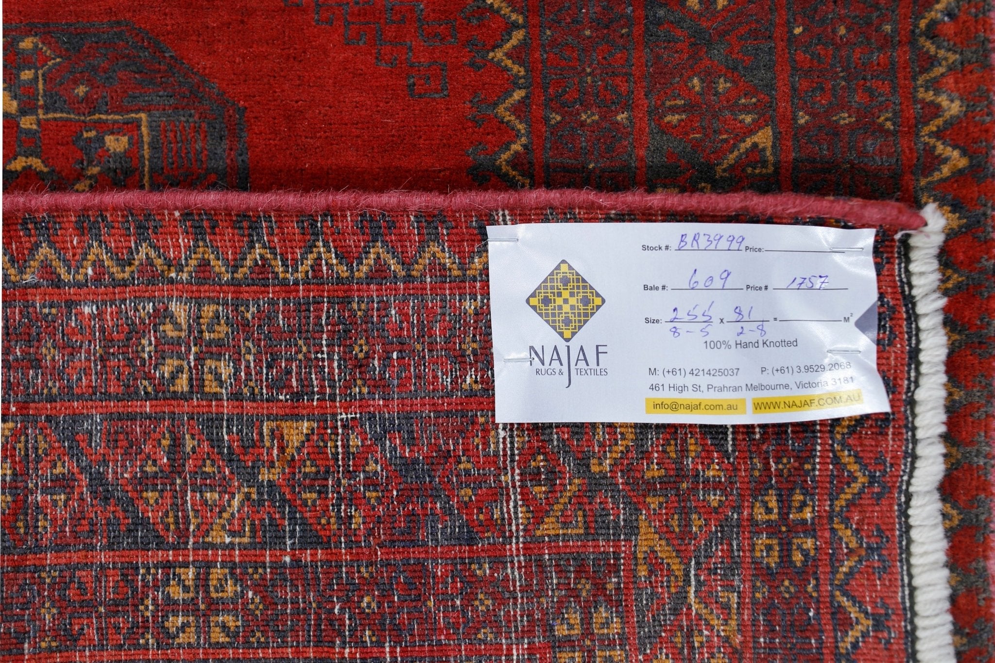 Handmade Vintage Afghan Turkmen Hallway Runner | 255 x 81 cm | 8'5" x 2'8" - Najaf Rugs & Textile