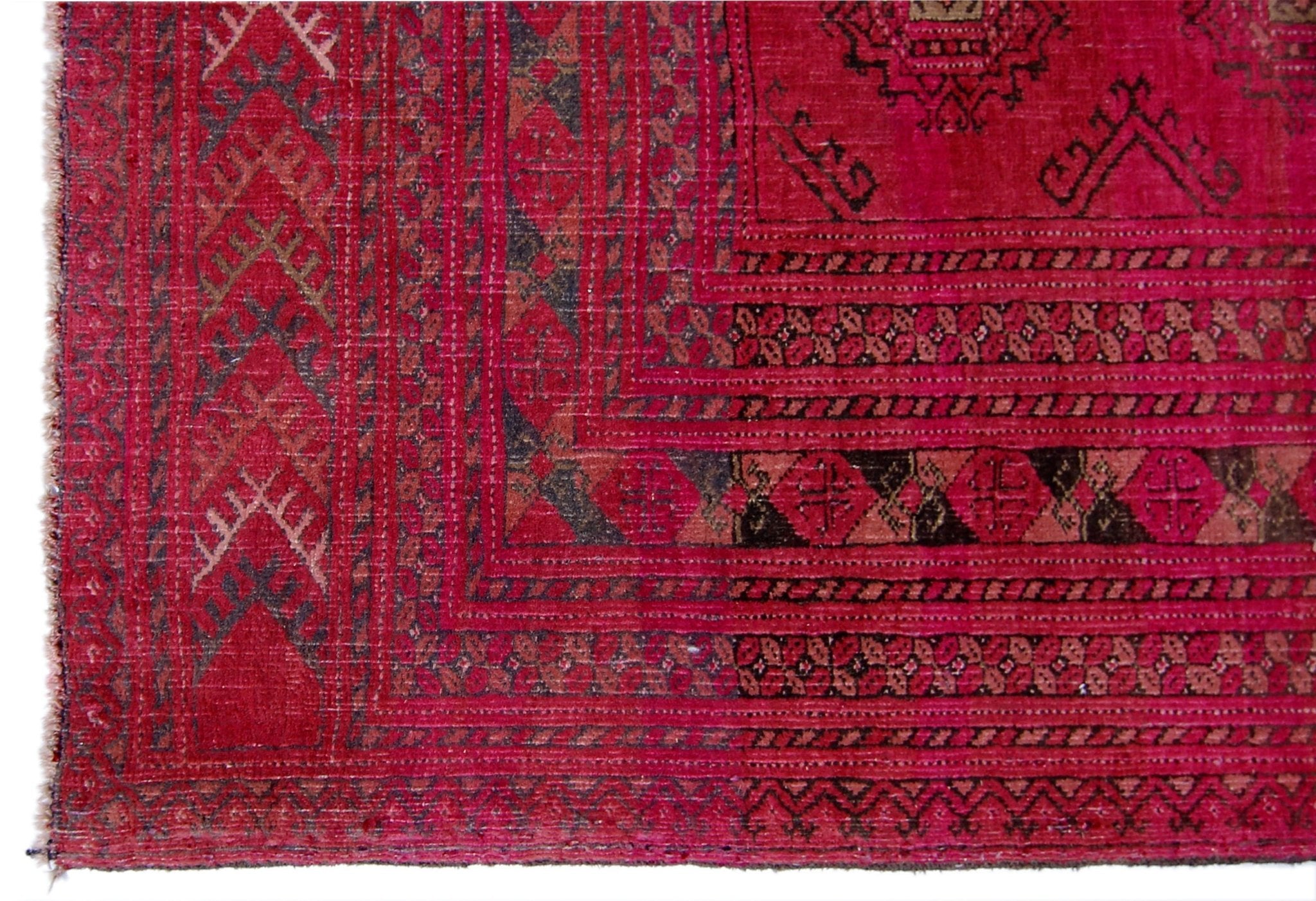 Handmade Vintage Afghan Turkmen Hallway Runner | 269 x 101 cm | 8’10" x 3'4" - Najaf Rugs & Textile