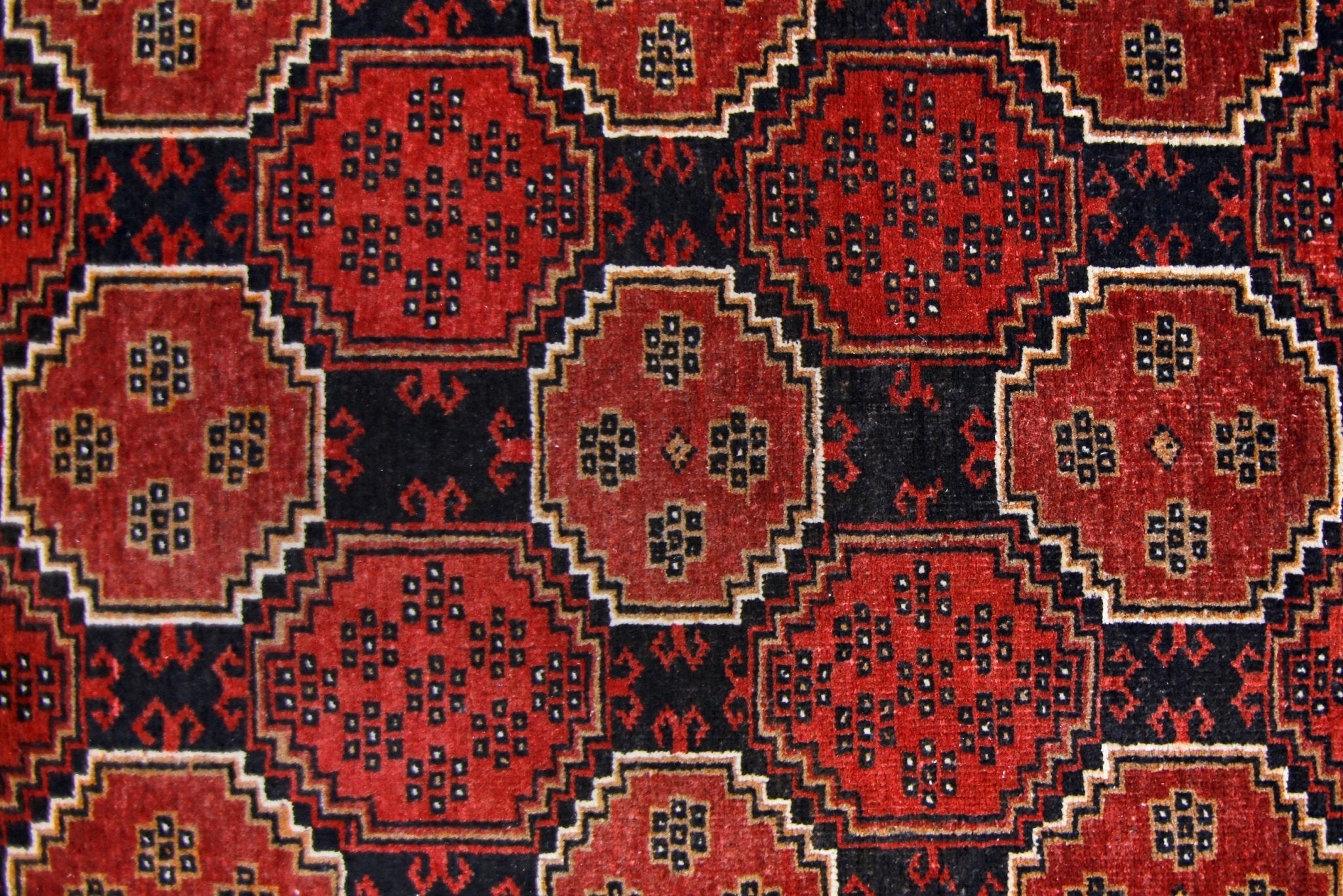 Handmade Vintage Afghan Turkmen Hallway Runner | 284 x 81 cm | 9’4" x 2'8" - Najaf Rugs & Textile