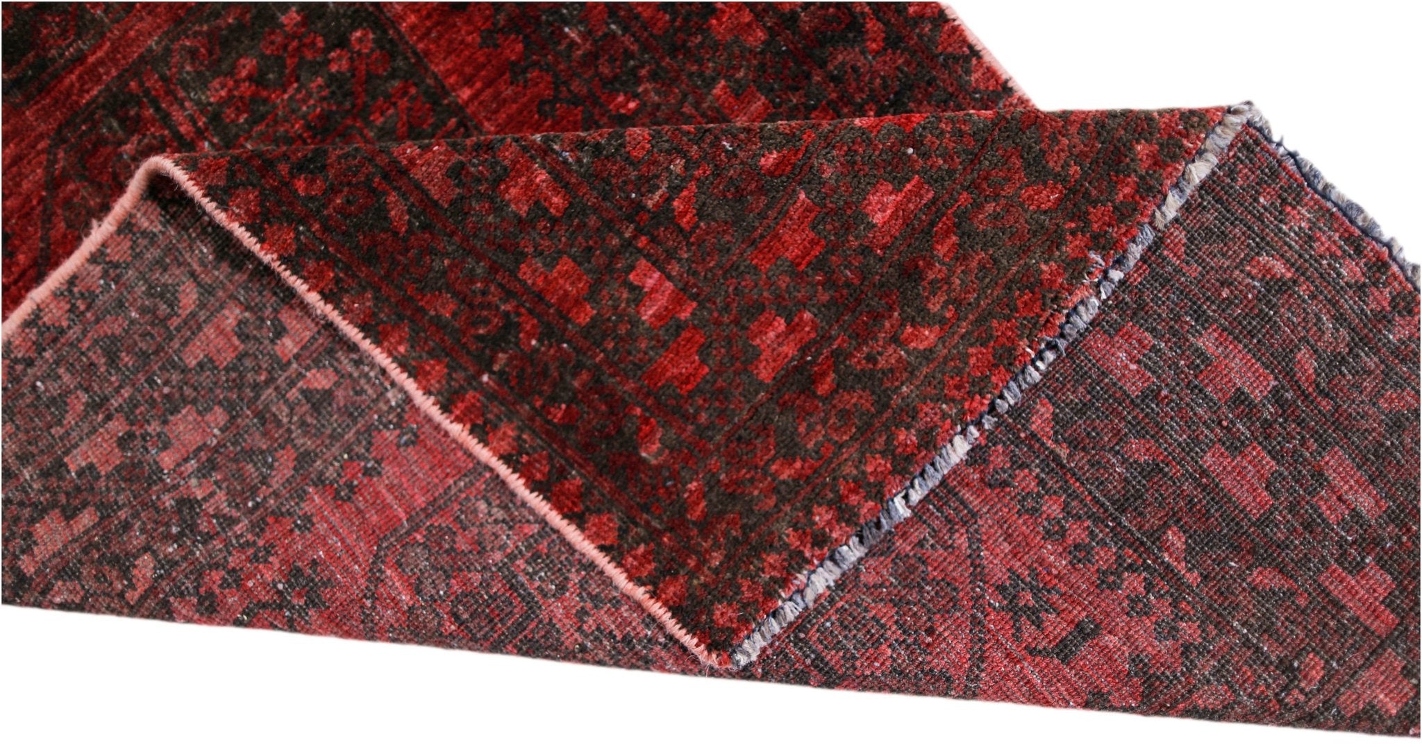 Handmade Vintage Afghan Turkmen Hallway Runner | 287 x 75 cm | 9’5” x 2'5" - Najaf Rugs & Textile