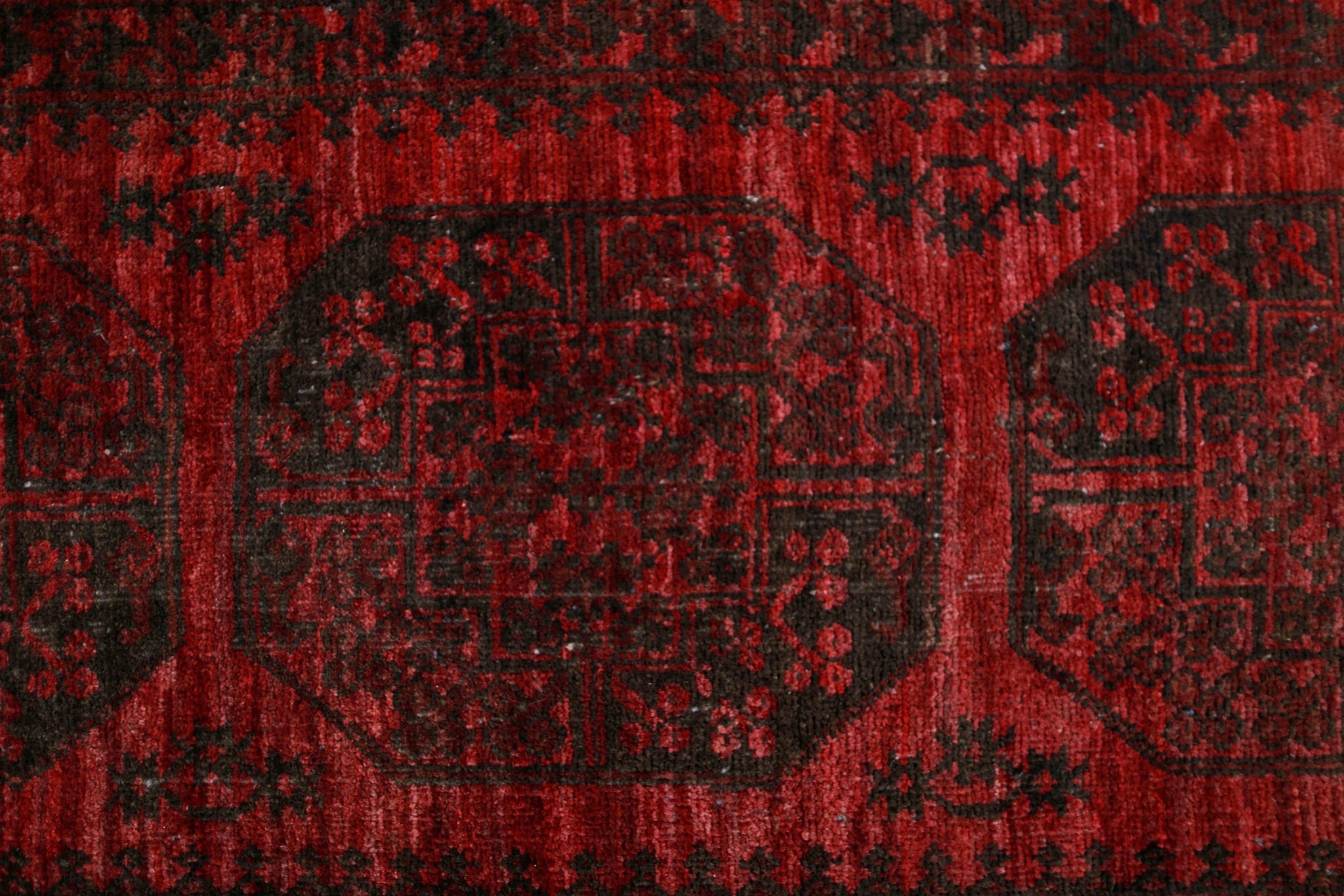 Handmade Vintage Afghan Turkmen Hallway Runner | 287 x 75 cm | 9’5” x 2'5" - Najaf Rugs & Textile