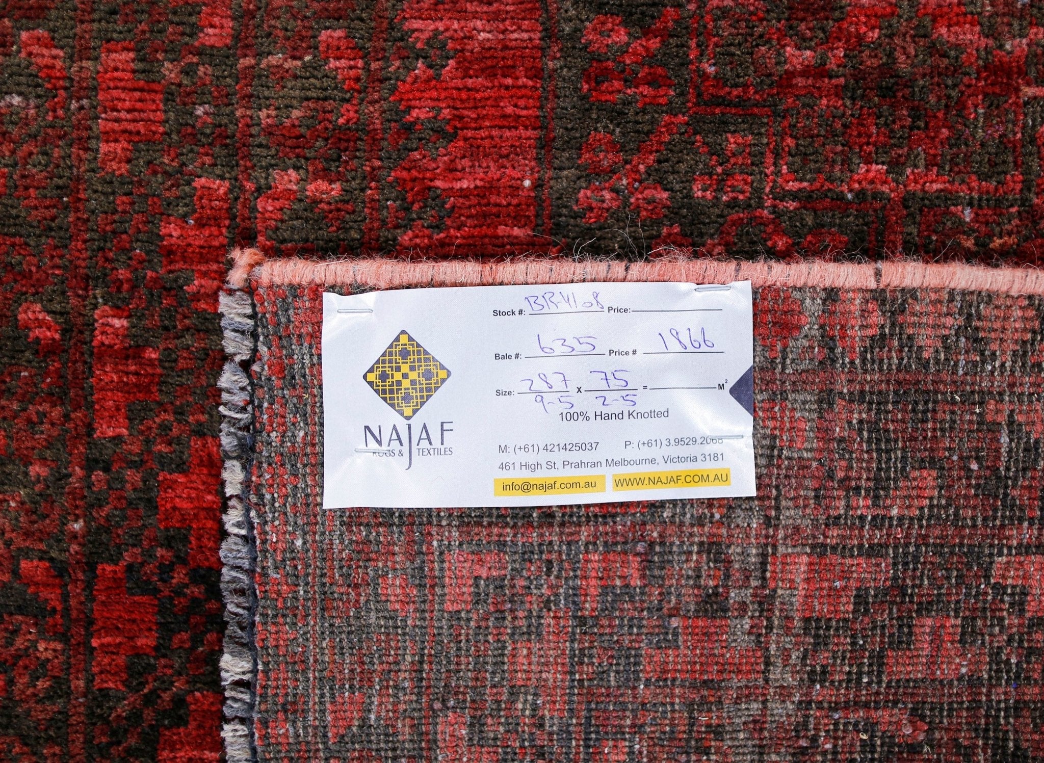 Handmade Vintage Afghan Turkmen Hallway Runner | 287 x 75 cm | 9’5” x 2'5" - Najaf Rugs & Textile