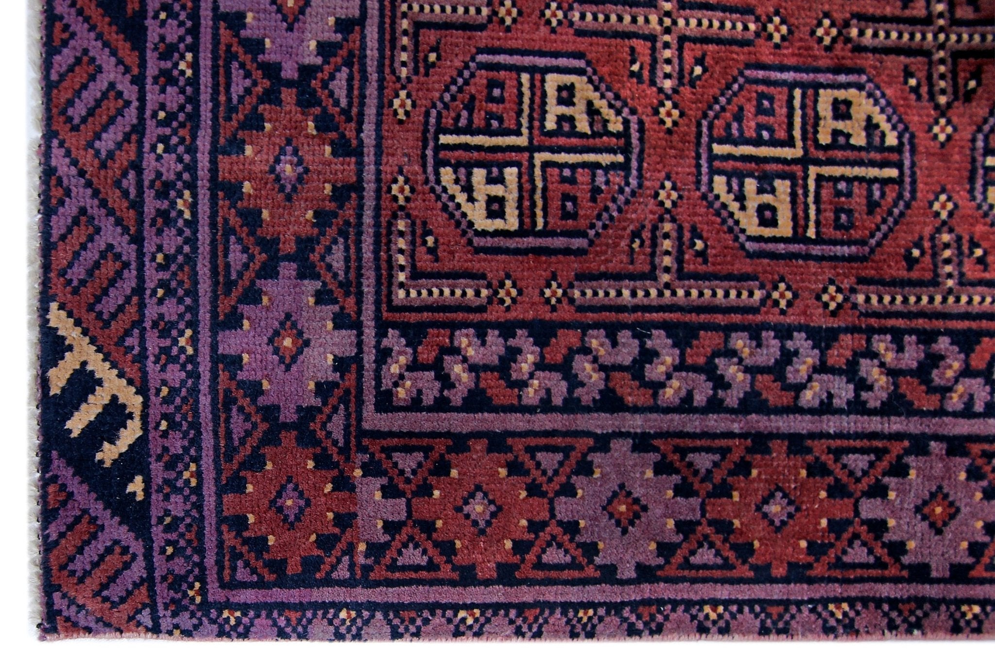 Handmade Vintage Afghan Turkmen Hallway Runner | 291 x 78 cm | 9’6" x 2'7" - Najaf Rugs & Textile