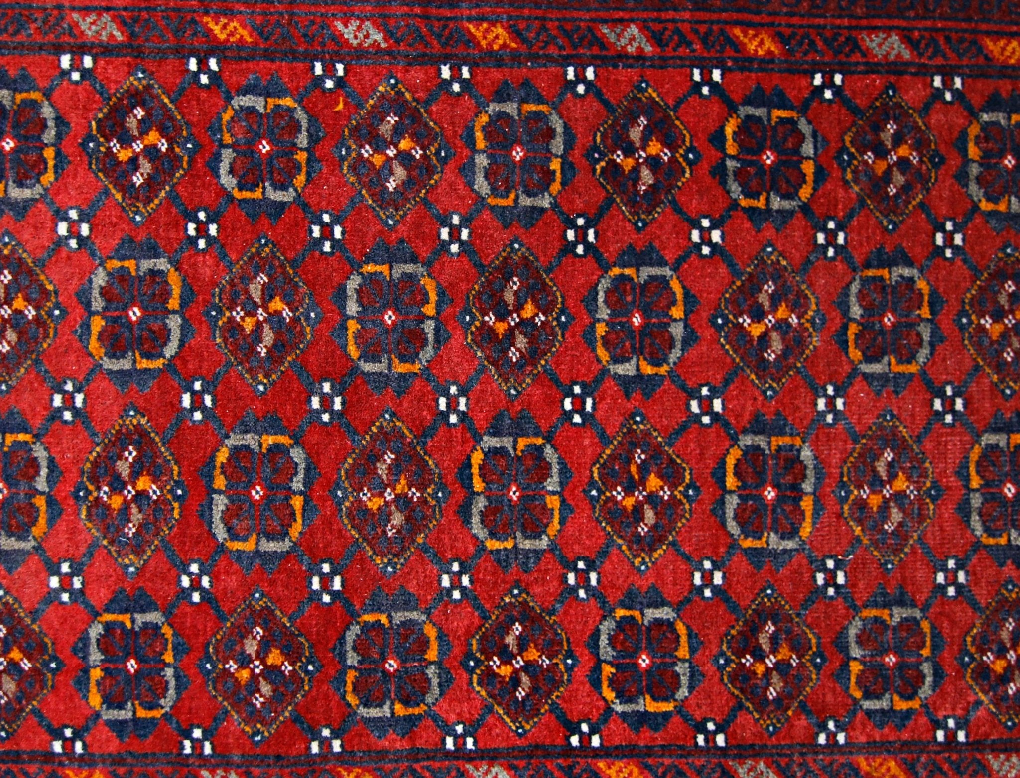 Handmade Vintage Afghan Turkmen Hallway Runner | 293 x 80 cm | 9’7” x 2’7” - Najaf Rugs & Textile