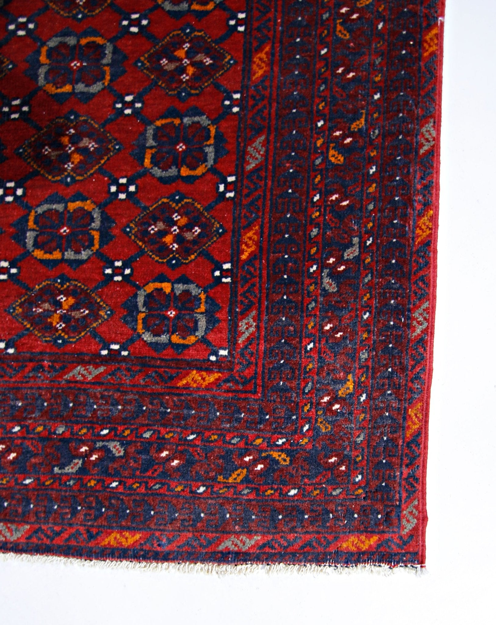 Handmade Vintage Afghan Turkmen Hallway Runner | 293 x 80 cm | 9’7” x 2’7” - Najaf Rugs & Textile