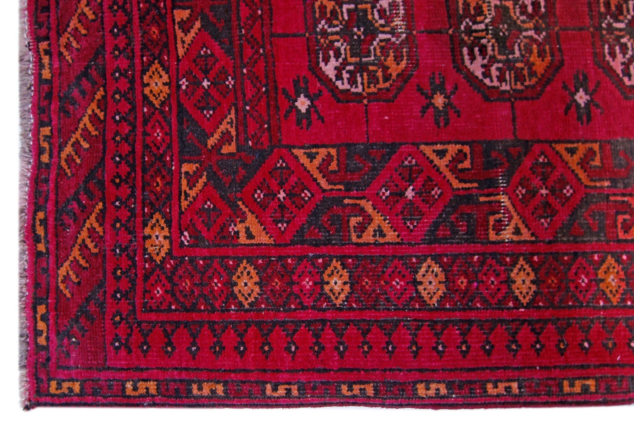 Handmade Vintage Afghan Turkmen Hallway Runner | 314 x 91 cm | 10’4" x 3' - Najaf Rugs & Textile