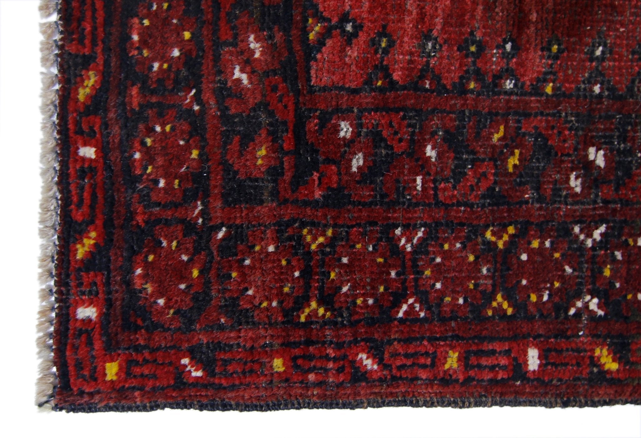 Handmade Vintage Afghan Turkmen Hallway Runner | 400 x 98 cm | 13’1” x 3'2" - Najaf Rugs & Textile