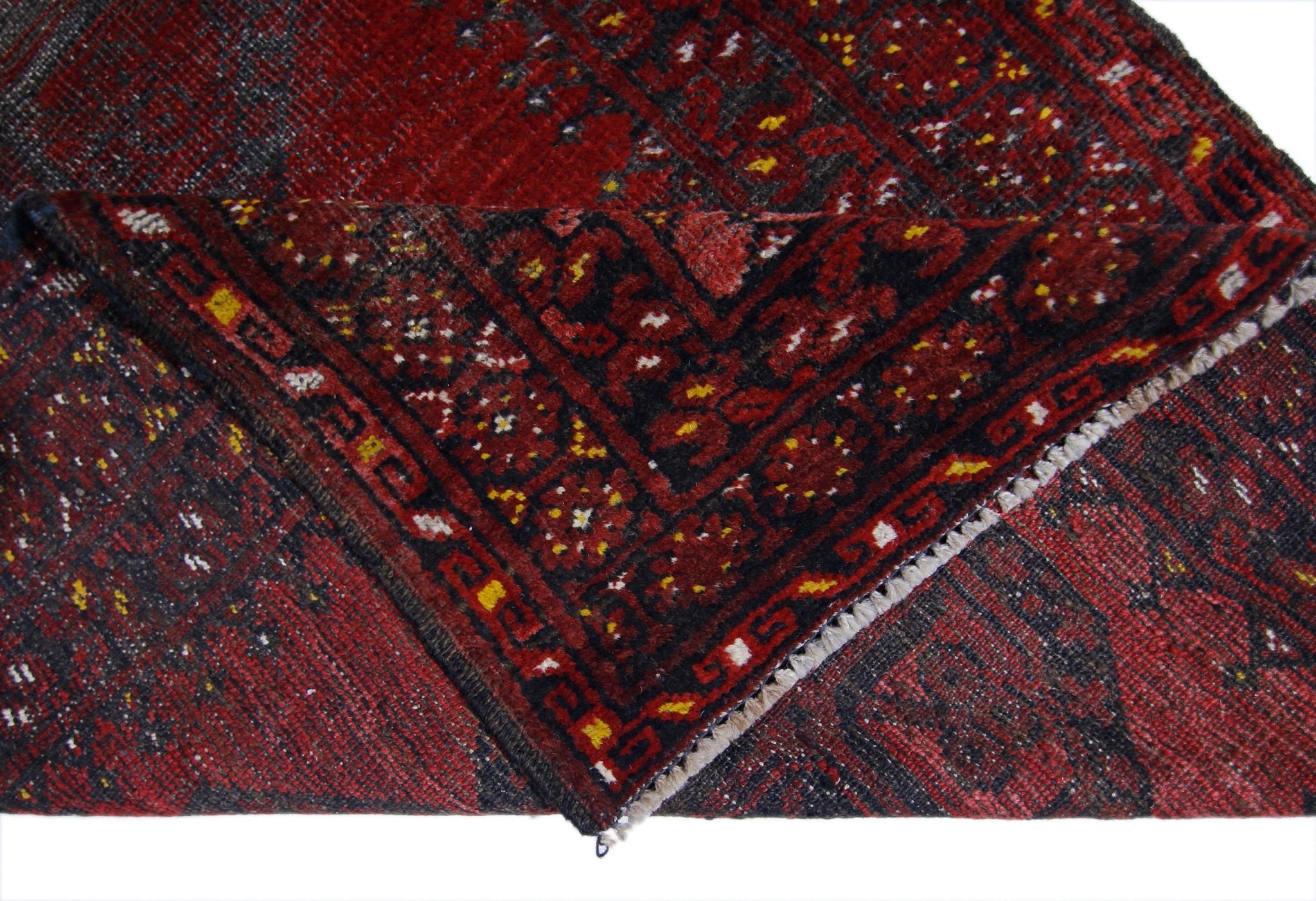 Handmade Vintage Afghan Turkmen Hallway Runner | 400 x 98 cm | 13’1” x 3'2" - Najaf Rugs & Textile
