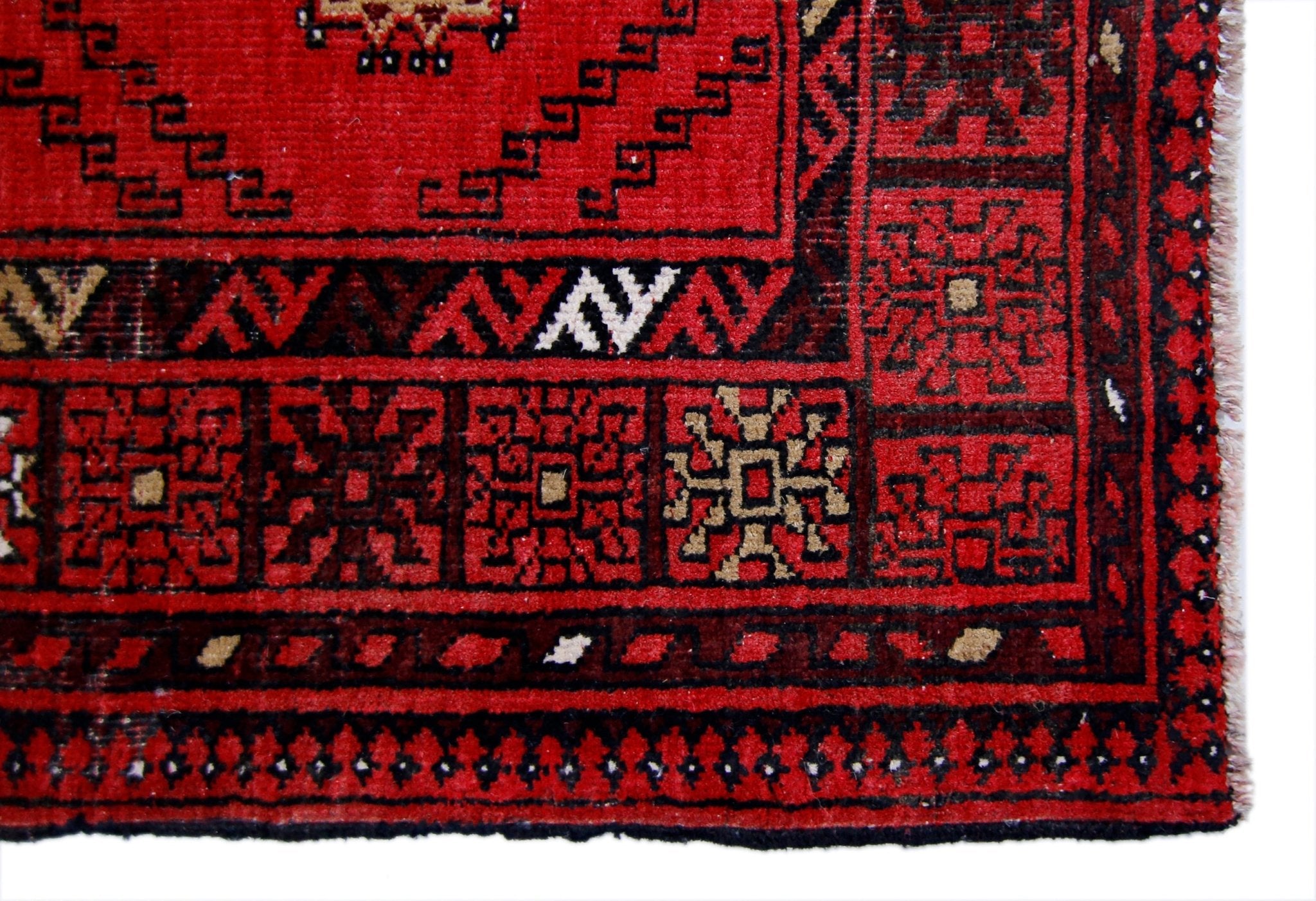 Handmade Vintage Afghan Turkmen Prayer Rug | 100 x 78 cm | 3'3" x 2'7" - Najaf Rugs & Textile