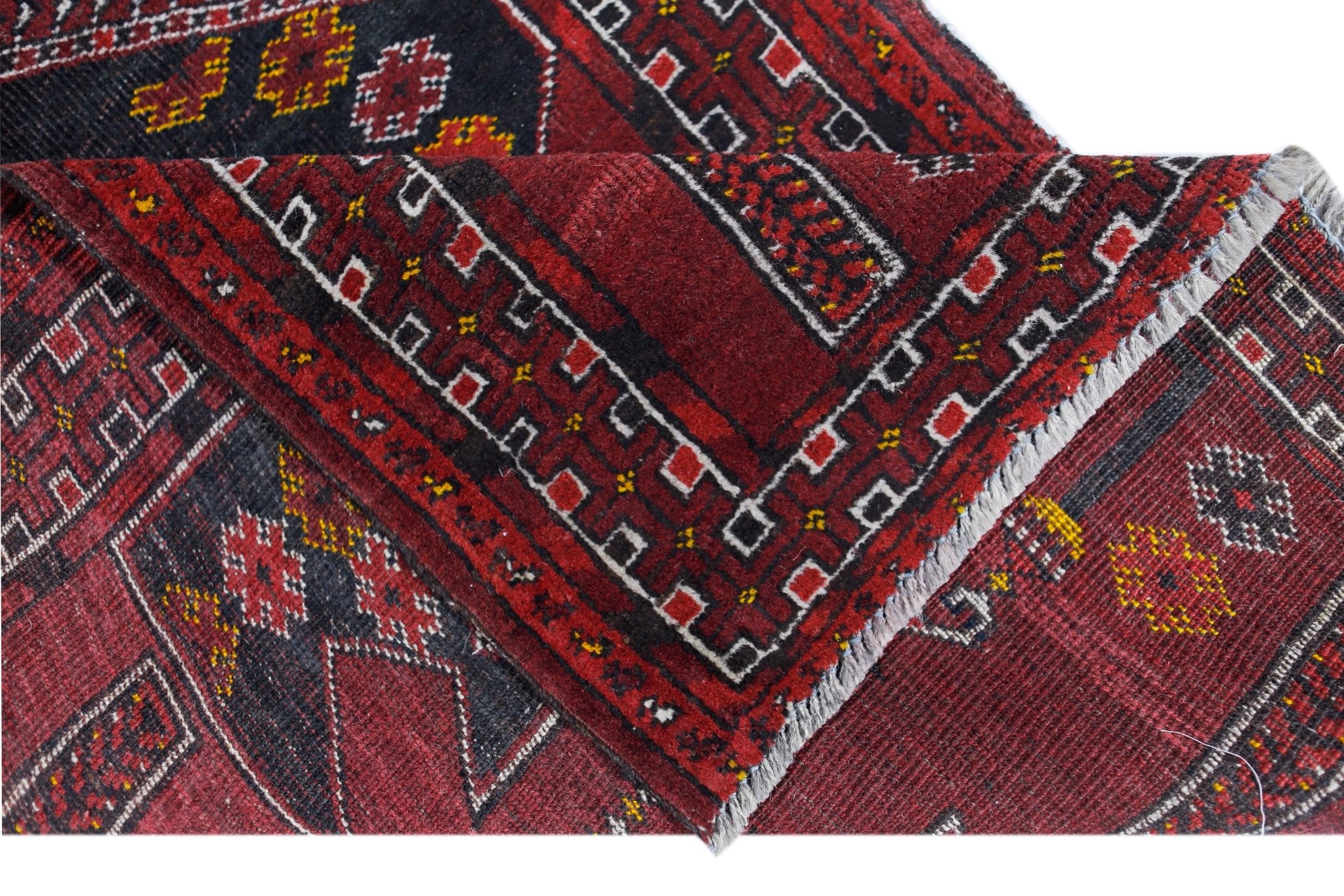 Handmade Vintage Afghan Turkmen Prayer Rug | 102 x 75 cm | 3'4" x 2'5" - Najaf Rugs & Textile