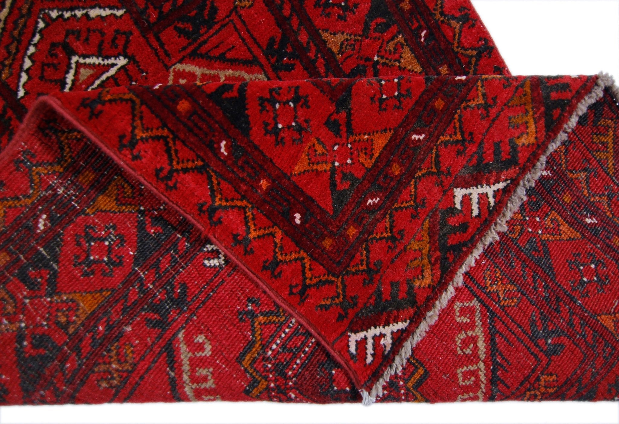 Handmade Vintage Afghan Turkmen Prayer Rug | 110 x 71 cm | 3'8" x 2'4" - Najaf Rugs & Textile