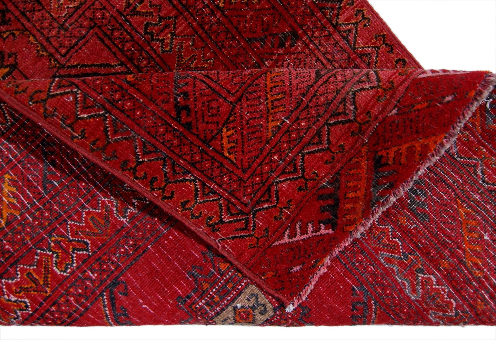 Handmade Vintage Afghan Turkmen Prayer Rug | 116 x 75 cm | 3'10" x 2'5" - Najaf Rugs & Textile