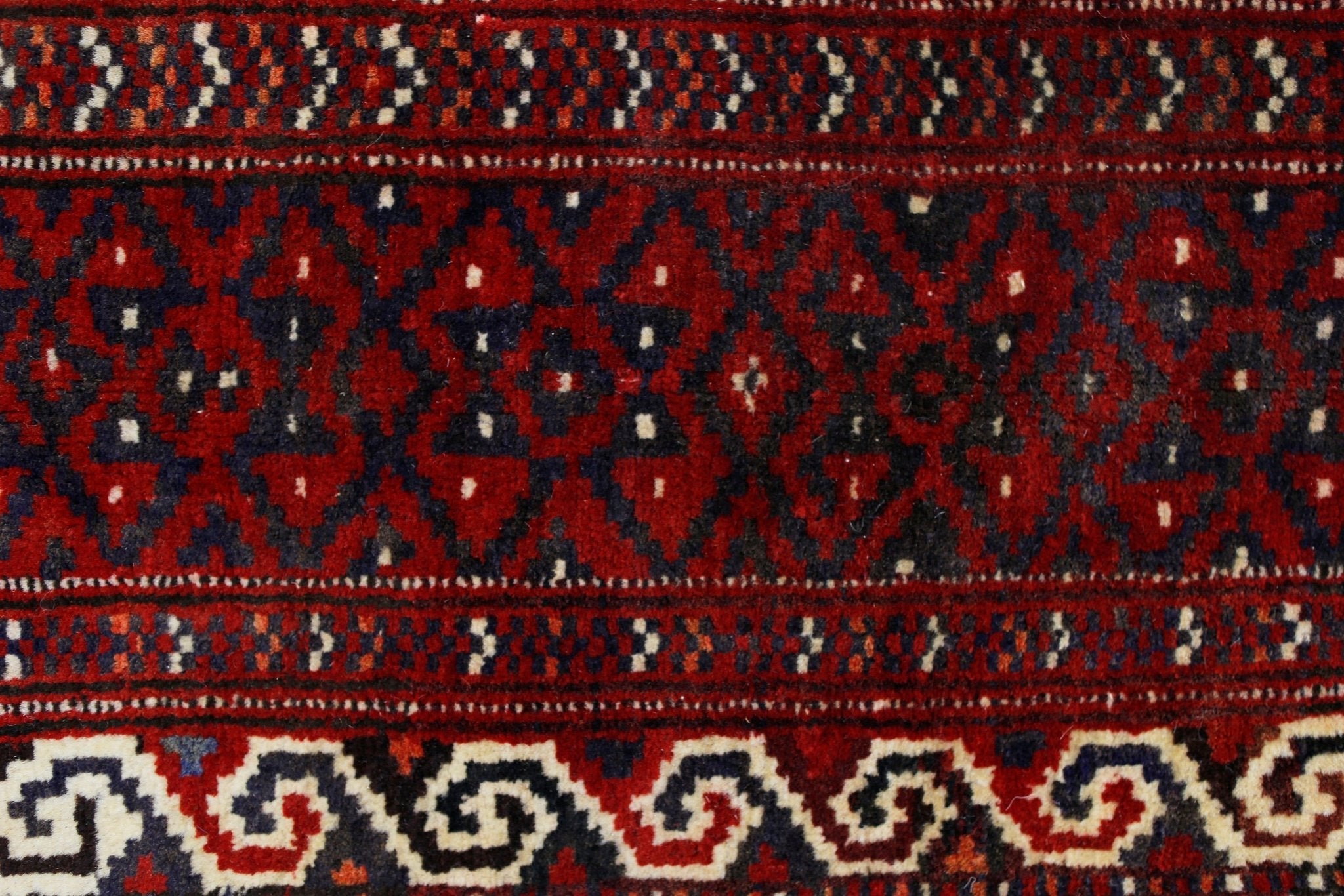 Handmade Vintage Afghan Turkmen Prayer Rug | 117 x 83 cm | 3'10" x 2'9" - Najaf Rugs & Textile