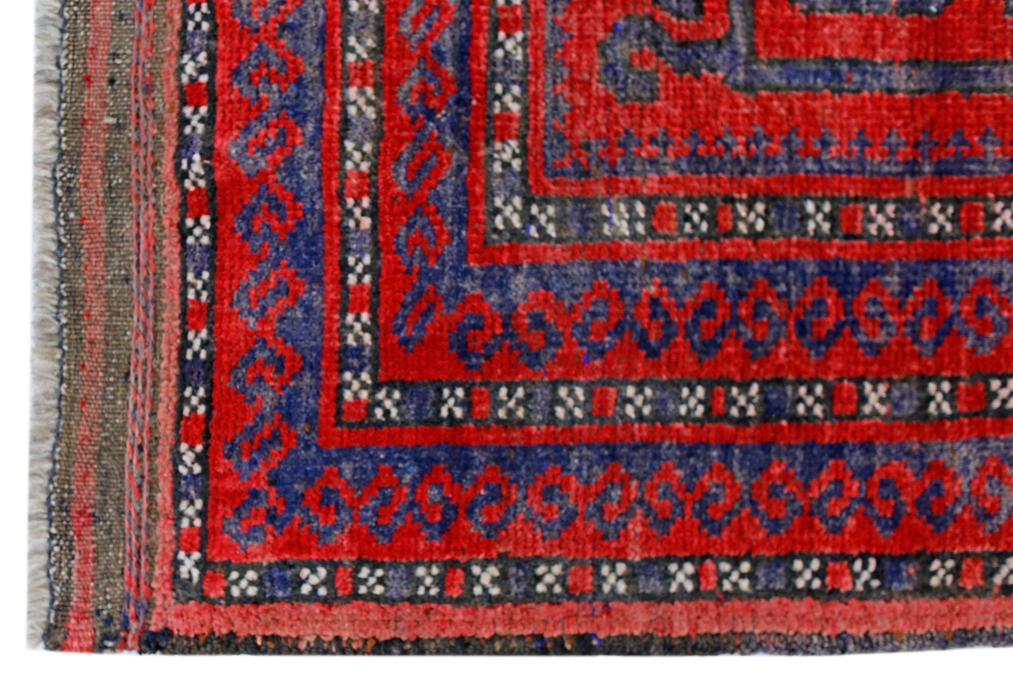 Handmade Vintage Afghan Turkmen Prayer Rug | 120 x 80 cm | 3'11" x 2'8" - Najaf Rugs & Textile