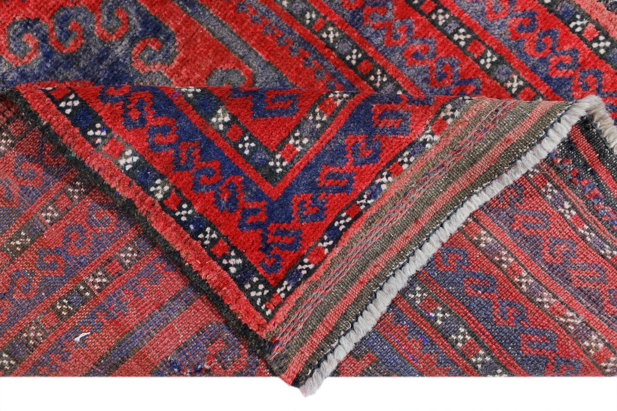 Handmade Vintage Afghan Turkmen Prayer Rug | 120 x 80 cm | 3'11" x 2'8" - Najaf Rugs & Textile