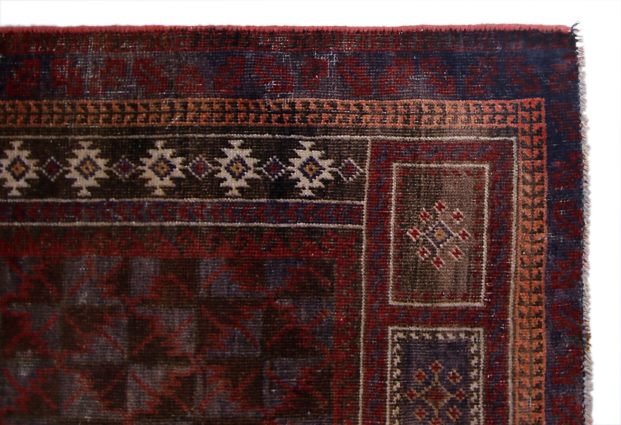 Handmade Vintage Afghan Turkmen Prayer Rug | 128 x 82 cm | 4'3" x 2'8" - Najaf Rugs & Textile