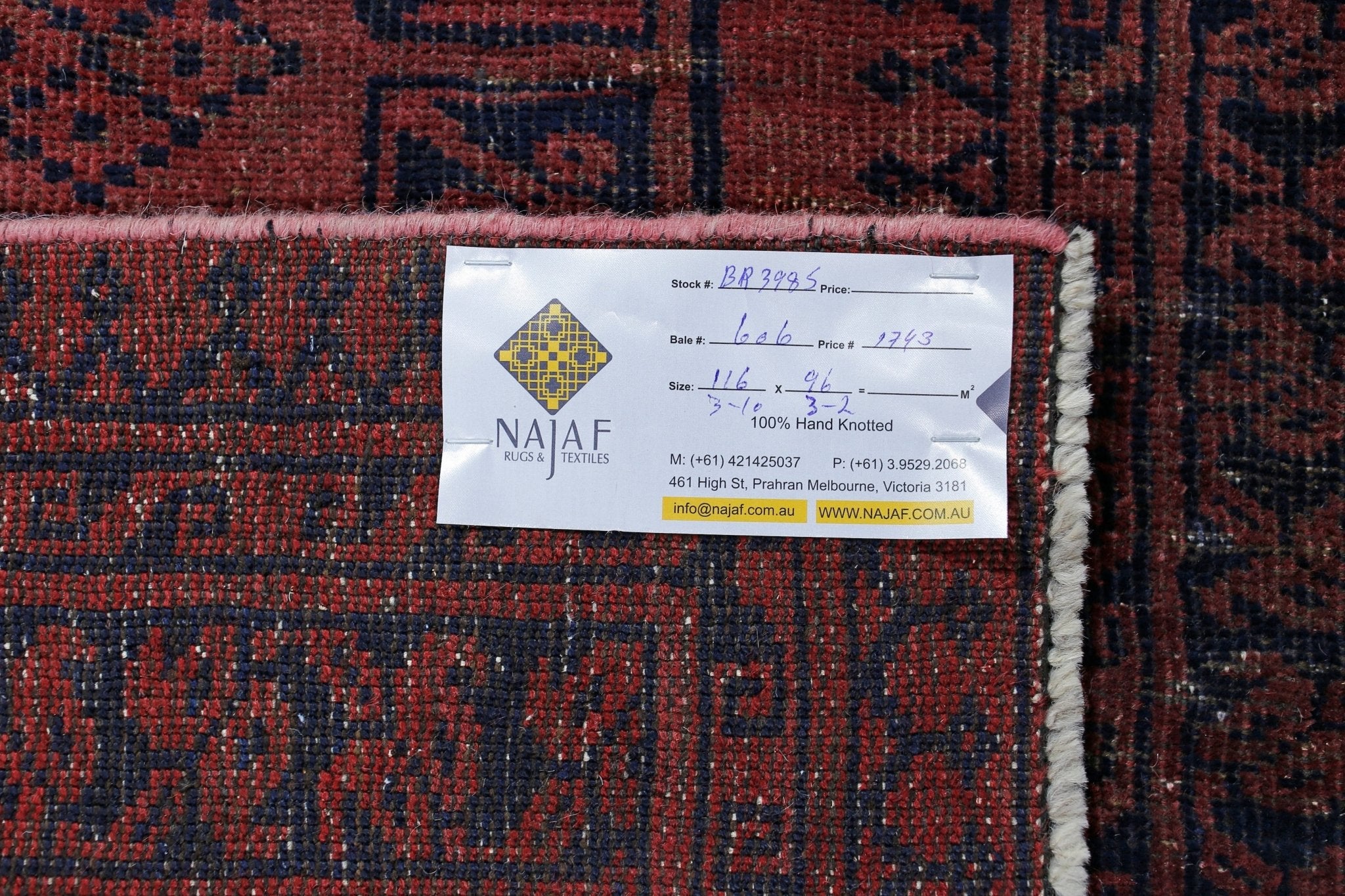 Handmade Vintage Afghan Turkmen Rug | 117 x 96 cm | 3'10" x 3'2" - Najaf Rugs & Textile